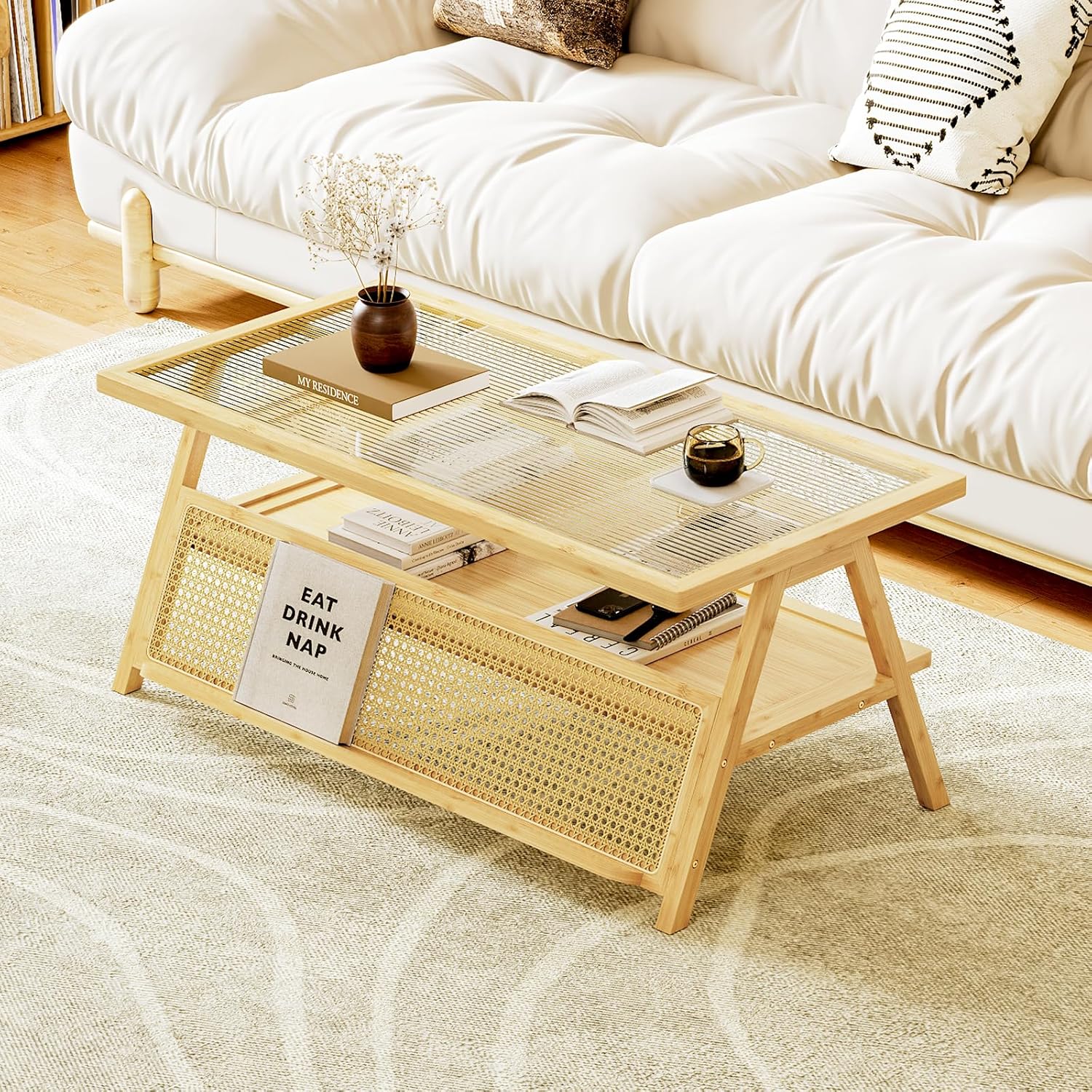Bamworld Mid-Century Bamboo Coffee Table w/ Storage — G2 – Price Drop