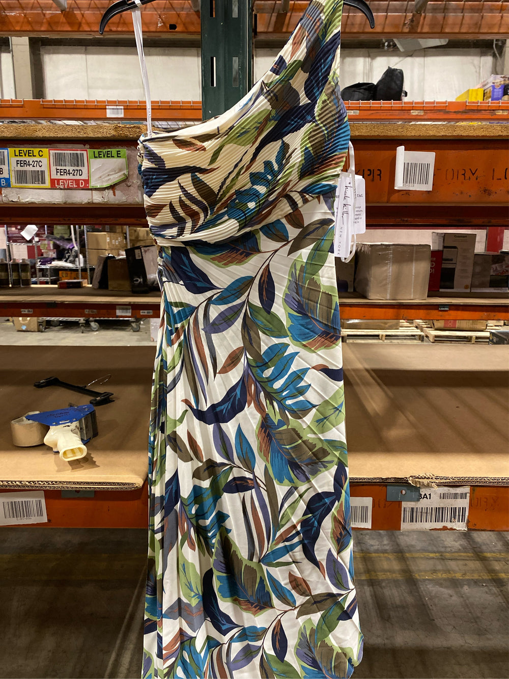 Women's Nicole Miller One Shoulder Pleated Dress Size 4 - J9 - 1638