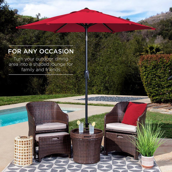 Red 7.5 ft. Outdoor Market Patio Umbrella with Crank and Tilt - L10 - 1915