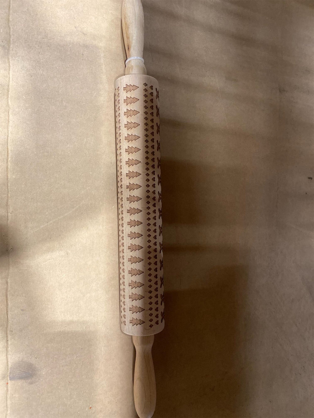 Christmas Wooden Rolling Pins Engraved Embossing Rolling Pin with Christmas Symbols for Baking Embossed Cookies - B10 - 1247