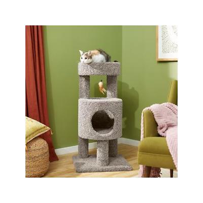 Frisco 36-in Real Carpet Wooden Cat Tree, Gray - H6 - 1803