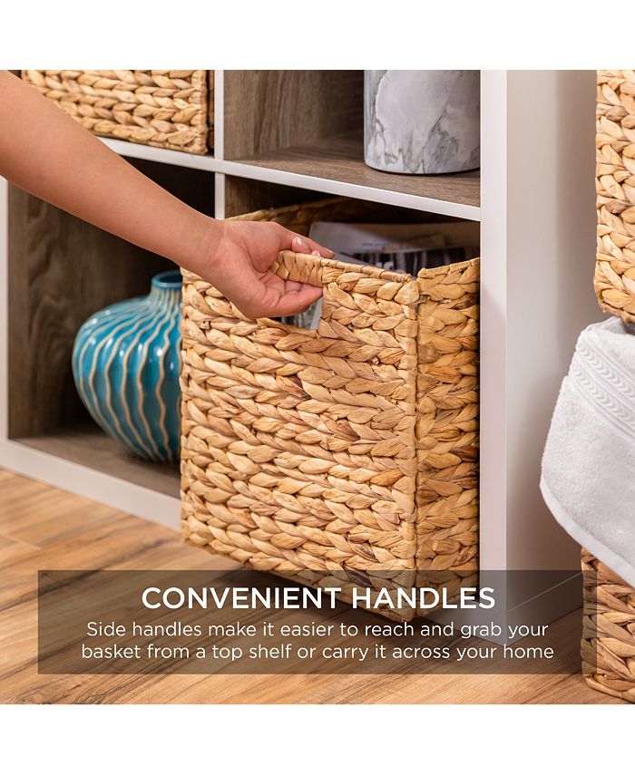 Best Choice Products 10.5x10.5in Hyacinth Storage Baskets, Set of 5 Multipurpose Collapsible Organizers - Tan/Beige - No Size -K4-0047