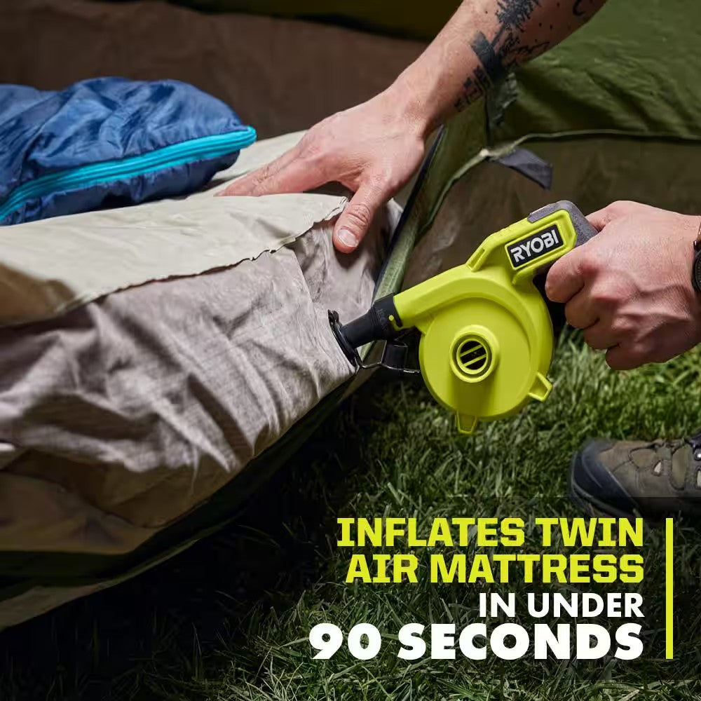 RYOBI USB Lithium Cordless High Volume Inflator Kit with USB Lithium 2.0 Ah Battery and Charging Cable 1674