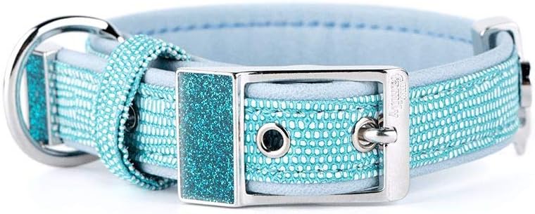 My Family Adjustable Dog Collar Made in Italy Italian Leatherette, White Bronze Metallic Finishes, Comfortable and Durable, Handmade, Saint Tropez Collection -F11-1816