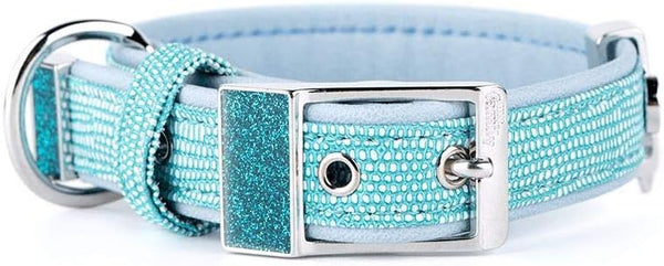 My Family Adjustable Dog Collar Made in Italy Italian Leatherette, White Bronze Metallic Finishes, Comfortable and Durable, Handmade, Saint Tropez Collection -F11-1816
