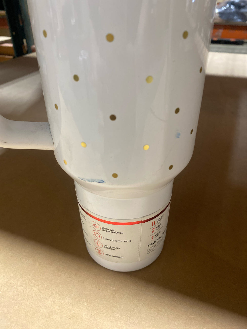Stanley 40 Oz Stainless Steel H2.0 FlowState Quencher Tumbler - Frost Polka Dot - NO LID & STRAW - C8 - 1216