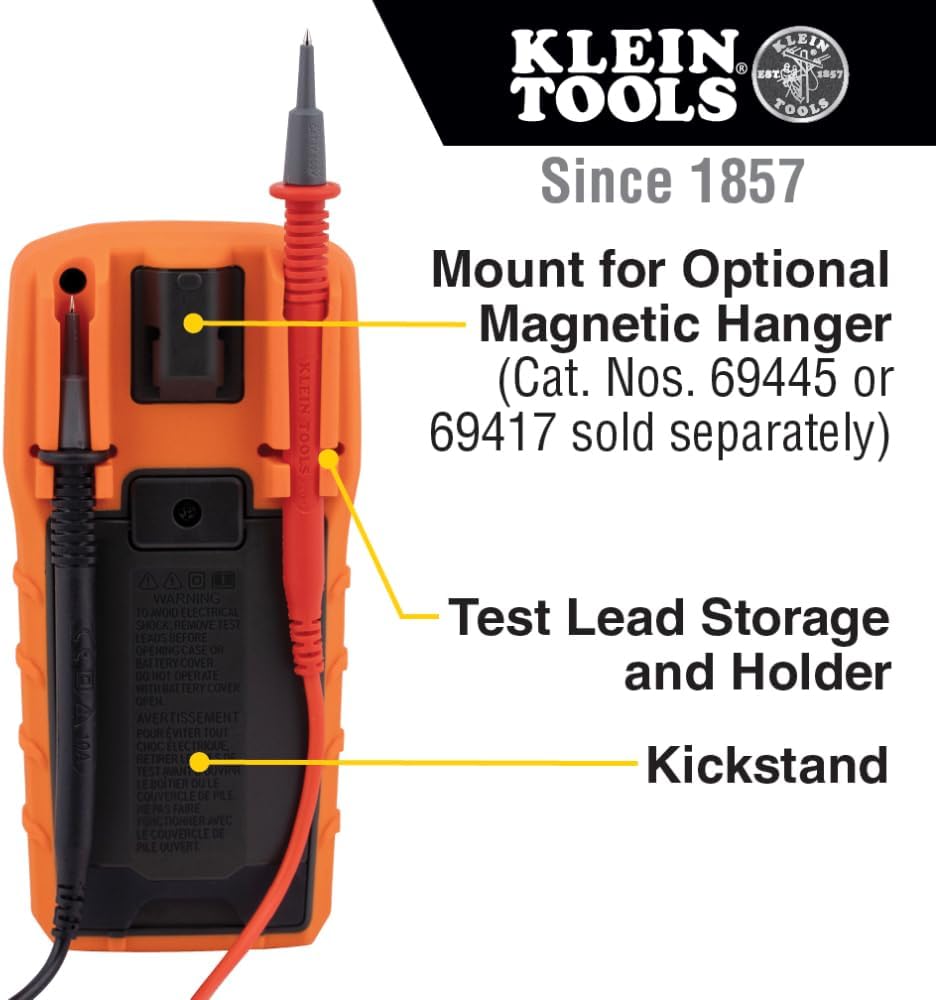 Klein Tools MM325 Multimeter, Digital Manual-Ranging 600V AC/DC Voltage Tester, Tests Batteries, Current, Resistance, Diodes, and Continuity 1820