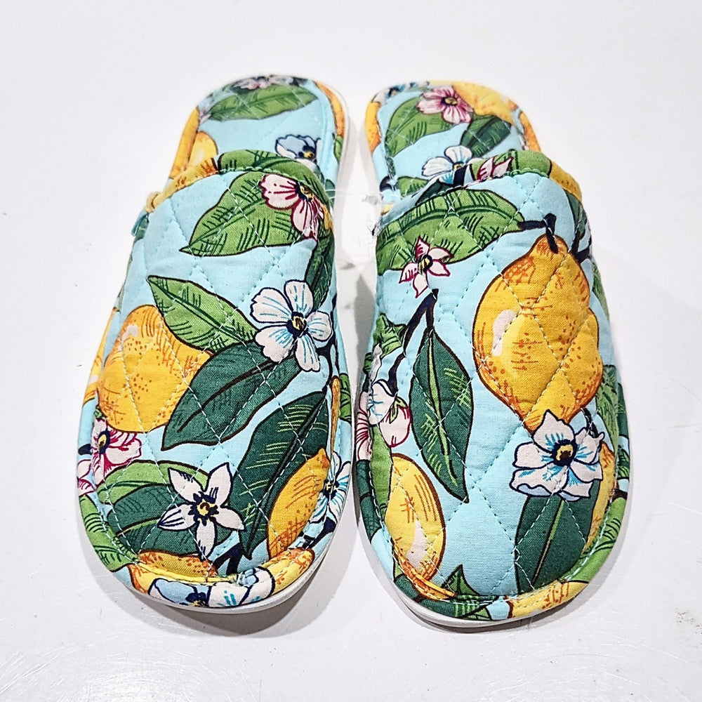 Vera Bradley Lemon Grove Travel Slippers Womens Medium 7-8 Slip on Mules Comfort -A9-0576 -A9-0578