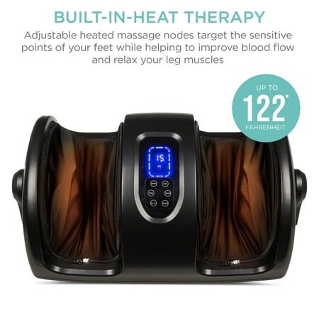 Best Choice Products Foot Massager Machine, Therapeutic Reflexology Massager w/ High-Intensity Rollers - Satin Black - K7 - 1585