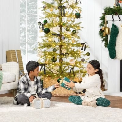 Best Choice Products 7.5ft Pre-Lit Sparse Christmas Tree w/ 300 2-in-1 LED Lights, Cordless Connection, Metal Stand 1781