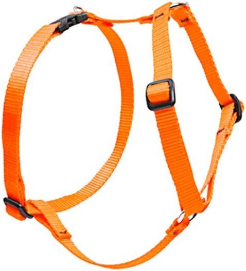 LupinePet Basics 3/4" Blaze Orange 14-24" Adjustable Roman Dog Harness for Medium Dogs -J8-0230