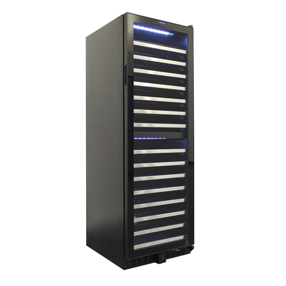 Vinotemp 23.5-in W 155-Bottles Black Dual Zone Cooling Built-In /freestanding Indoor Wine Cooler