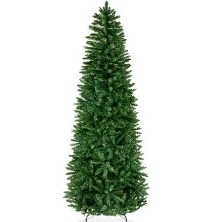 Best Choice Products 6ft Unlit Pencil Christmas Tree, Spruce Style Holiday Decor w/ 618 Branch Tips, Metal Base 1744