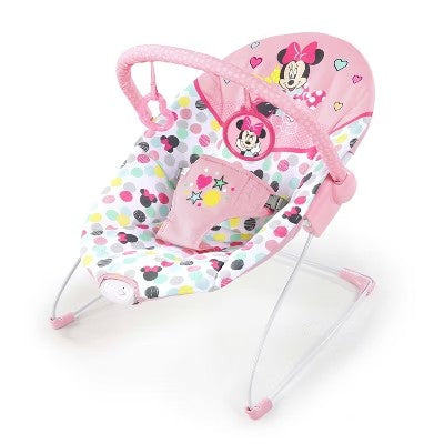 Disney Baby Slip Resistant Vibrating Infant Baby Bouncer Minnie Mouse Spotty Dotty by Bright Starts 1971