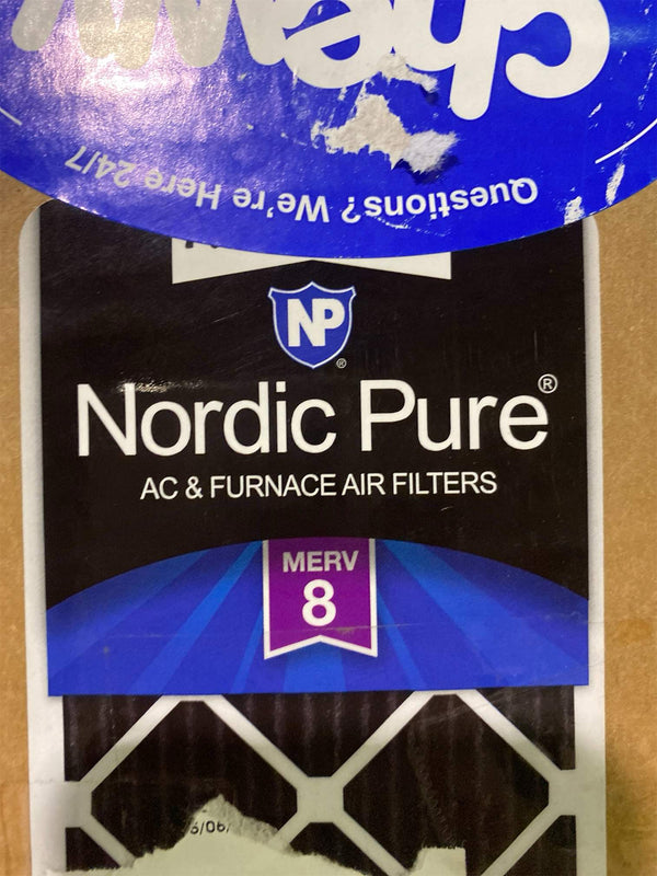 Nordic Pure 20x25x1 (Actual Size: 19 1/2 x 24 1/2 x 3/4) Pure Carbon Pleated Odor Reduction Furnace Air Filters 4 Pack - A6 - 508