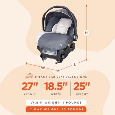 Baby Trend Ally Newborn Baby Infant Car Seat Travel System w/Cover,Gray Magnolia -G7-1831
