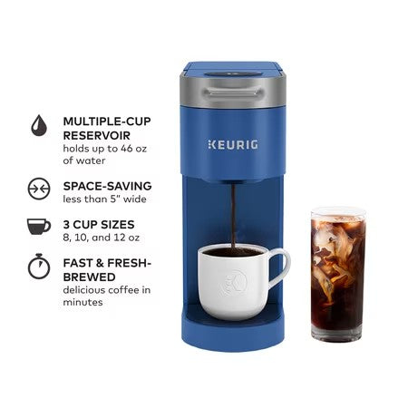 Keurig K-Slim + ICED Single-Serve Coffee Maker, Alpine Blue -A14-1356