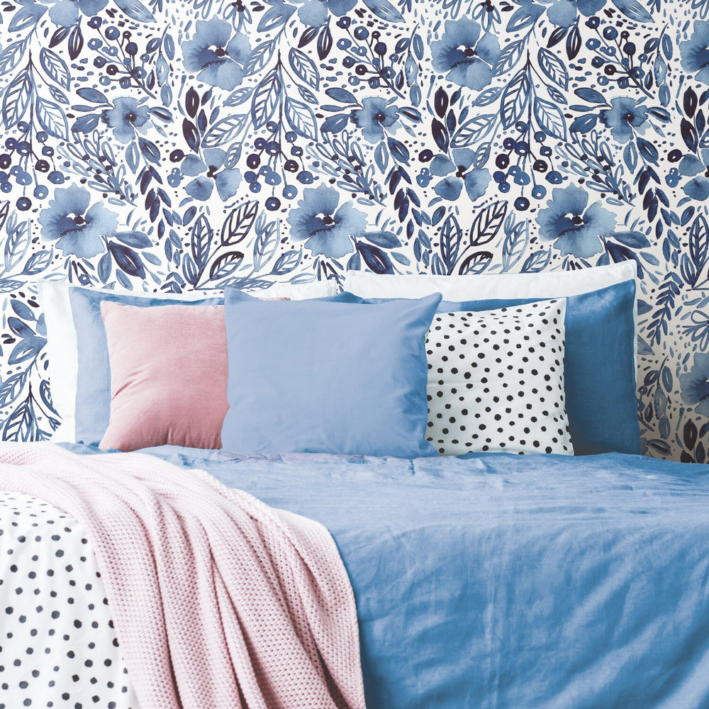 RoomMates 28.18-sq ft Blue Vinyl Novelty Self-adhesive Peel and Stick Wallpaper - G12 - 269