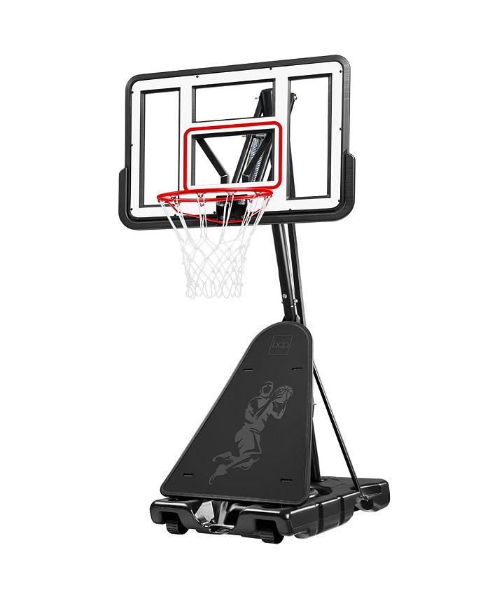 Best Choice Products Adjustable 4.4-10ft Basketball Hoop, Portable Goal w/Shatterproof Backboard, Ball Return - White - H7 - 1076