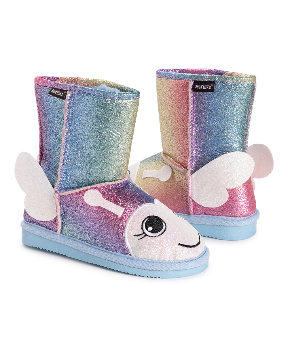 Denim & Pink Bee Zoo Friends Boots - Girls Size 2 - E12 - 267