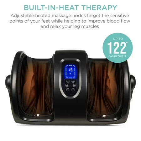 Best Choice Products Foot Massager Machine, Therapeutic Reflexology Massager w/ High-Intensity Rollers - Satin Black - G11 - 1078