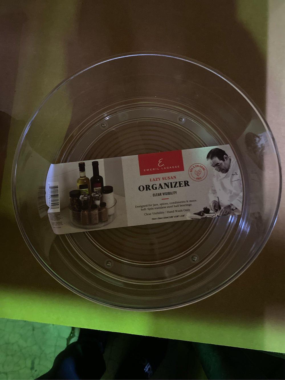 Clear 9' Round High-Wall Rotating Tray Organizer -L10 - 168