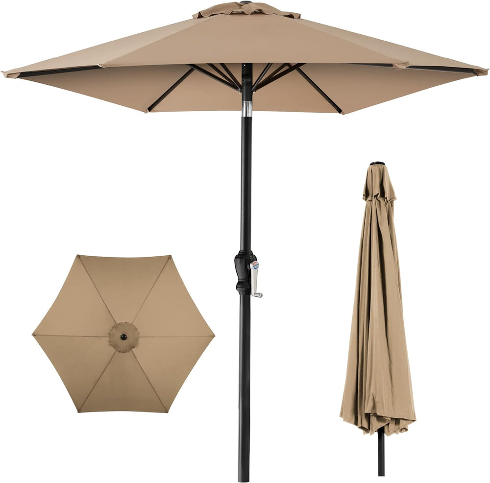 Best Choice Products 10ft Outdoor Table Compatible Steel Polyester Market Patio Umbrella w/Crank and Easy Push Button Tilt 1492