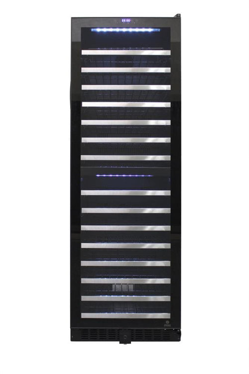 Vinotemp 23.5-in W 155-Bottles Black Dual Zo