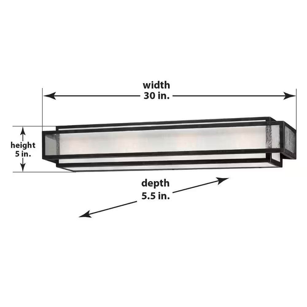 4-Light Aged Black Charcoal Bath Light - B1 - 0311