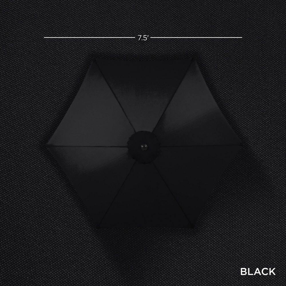 Black 7.5 ft. Outdoor Market Patio Umbrella with Crank and Tilt - B2 - 1022
