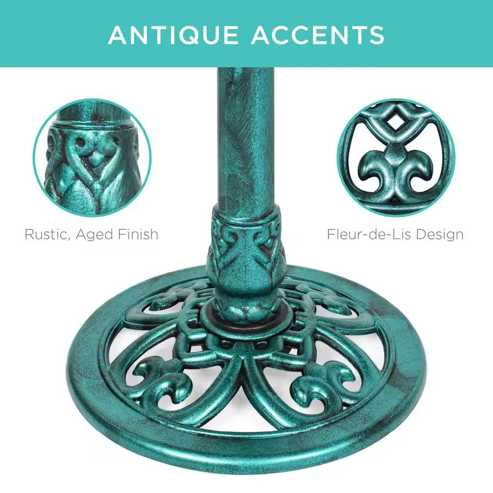 Best Choice Products Pedestal Green Birdbath 1764 -A4-0474