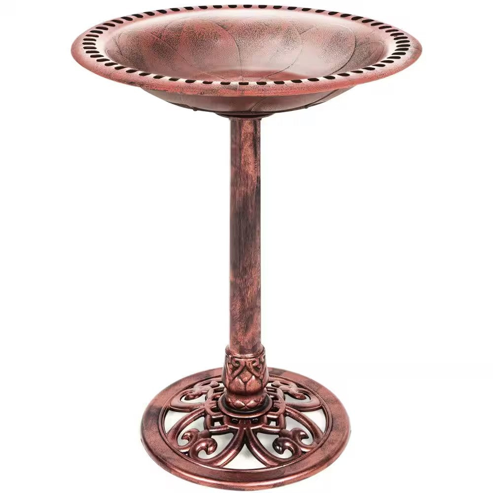 Rustic Apricot Birdbath -A4-0473