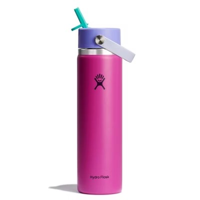 Hydro Flask 24oz Wide Mouth Flex Straw Water Bottle Holiday Punch: BPA-Free, Vacuum-Insulated, Leakproof, Dishwasher-Safe - F3 - 812