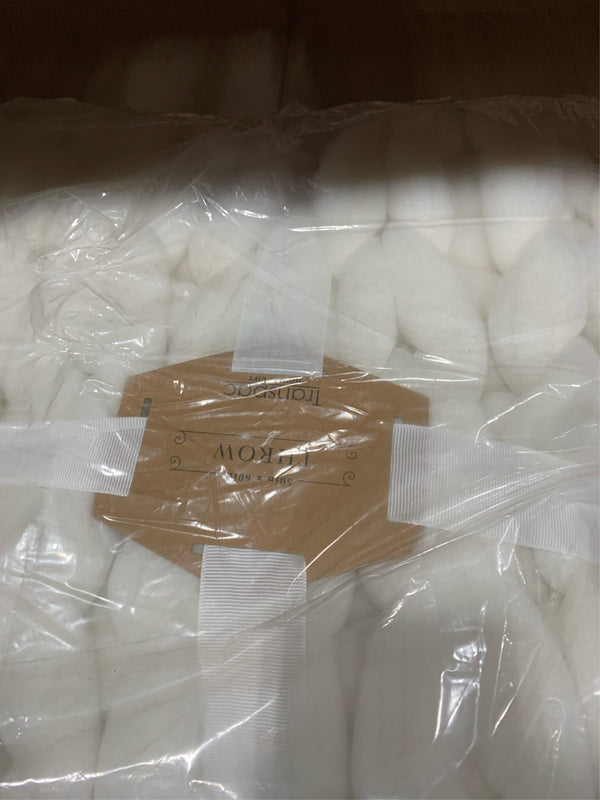 Transpac Polyester Creme Everyday Chunky Knitted Ivory Throw Blanket -E2-0673 -E2-0674 -A1-1067 -A1-1068