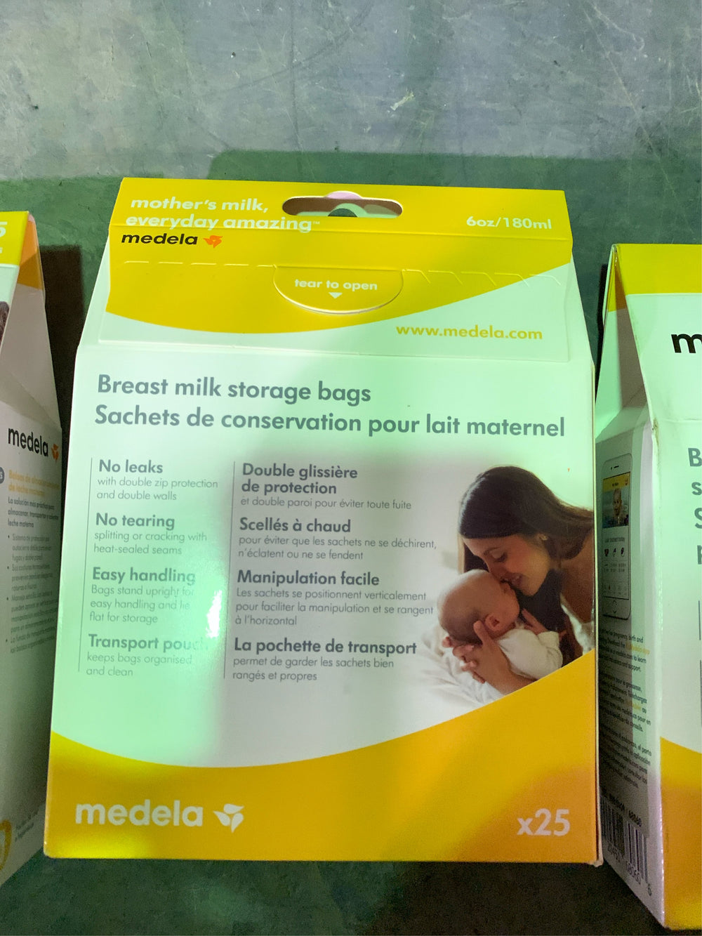 (Lot of 2) Medela Breast Milk Storage Bags, 6oz/180ml, Clear with Measurements, 68060, 25 Count - B7 - 1567 -K8-0095 -K8-0096 -K8-0097