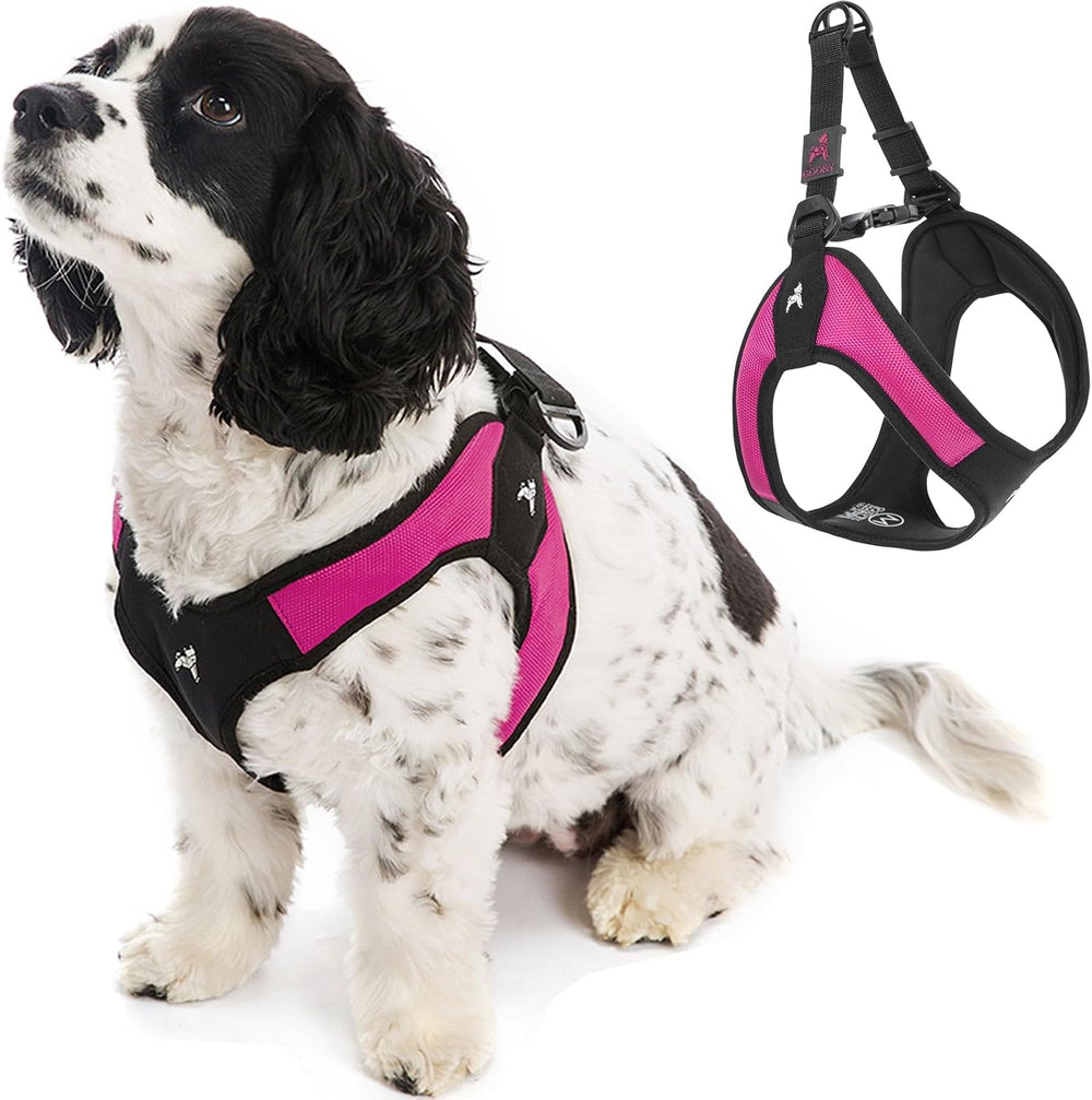 Gooby Escape Free Easy Fit Harness - Hot Pink, X-Small - No Pull Step-in Patented Small Dog Harness with Quick Release Buckle - Perfect On The Go No Pull Harness for Small Dogs - F6 - 914