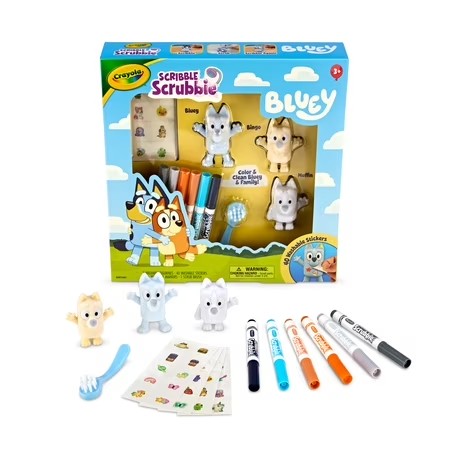 Crayola Bluey Scribble Scrubbie Pets Playset, 3 Count, Easter Basket Essentials, Bluey Toy, Arts and Crafts, Easter Gift for Toddlers, Ages 3+ -G4-0015