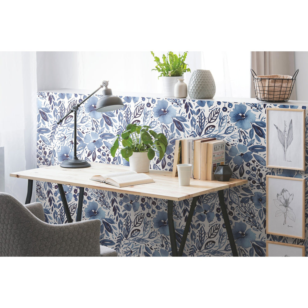 RoomMates 28.18-sq ft Blue Vinyl Novelty Self-adhesive Peel and Stick Wallpaper - G12 - 269