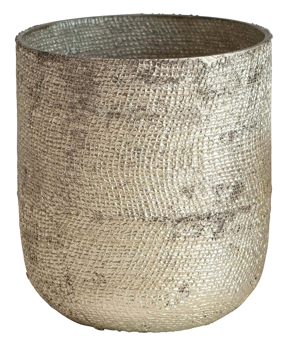Silvertone Distressed Votive Holder - B3 - 1348