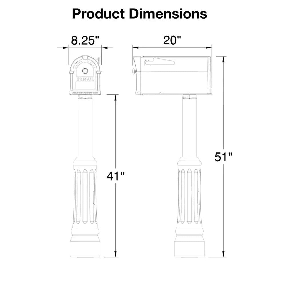 Madison Mailbox and Post Kit, Black 1920
