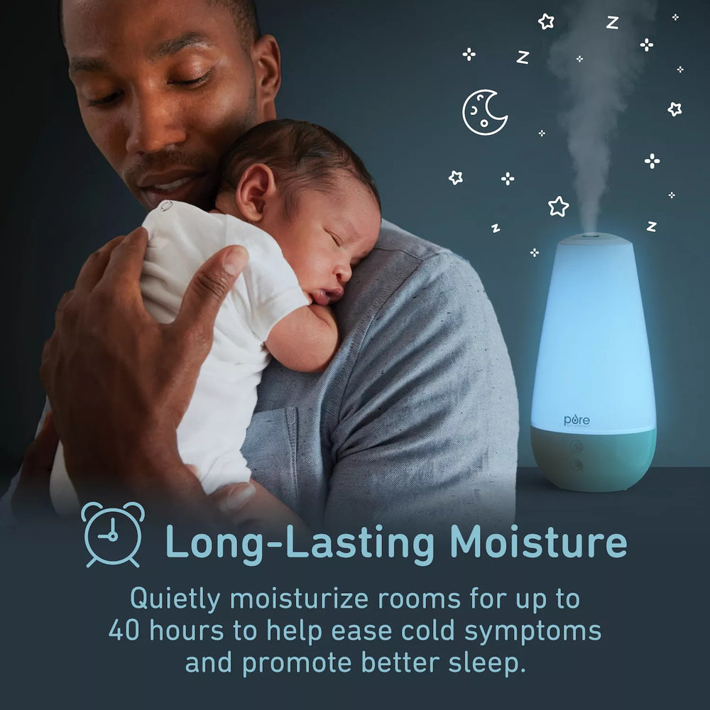Pure Enrichment PureBaby  3-in-1 Whisper-Quiet Humidifier, Color-Changing Night Light, & Essential Oil Diffuser -A11-1284