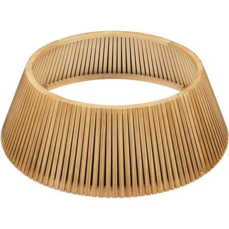 Best Choice Products 42in Wood Slatted Christmas Tree Collar - Natural - G2 - 1958