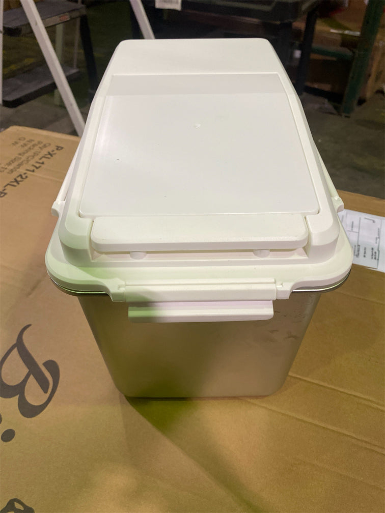 Generic Pet Food Storage Box, Grain Storage Container for Grain Flour, Leak Stainless Steel Flour Container with Large Capacity for, White for 10KG - J4 - 1988