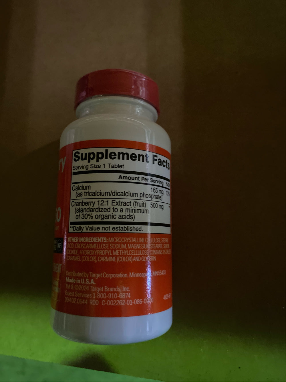 Cranberry Dietary Supplement Tablets - 60ct - up&up : 500mg Per Serving - L10 - 154