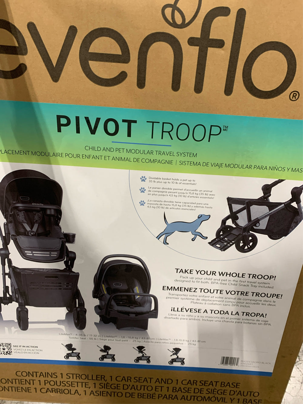 Evenflo Pivot Troop Child & Pet Modular Travel System -M2-1468