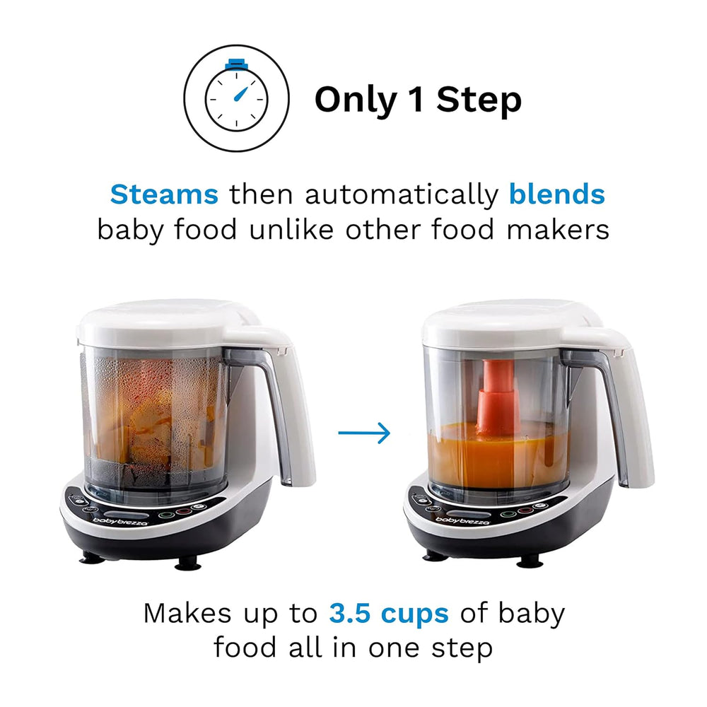 Baby Brezza One Step Baby Food Maker Deluxe   Auto shut Off, Dishwasher Safe Cooker and Blender to Steam + Puree Organic Food for Infants + Toddlers - Set of 3 Pouches + 3 Funnels - B10 - 1249