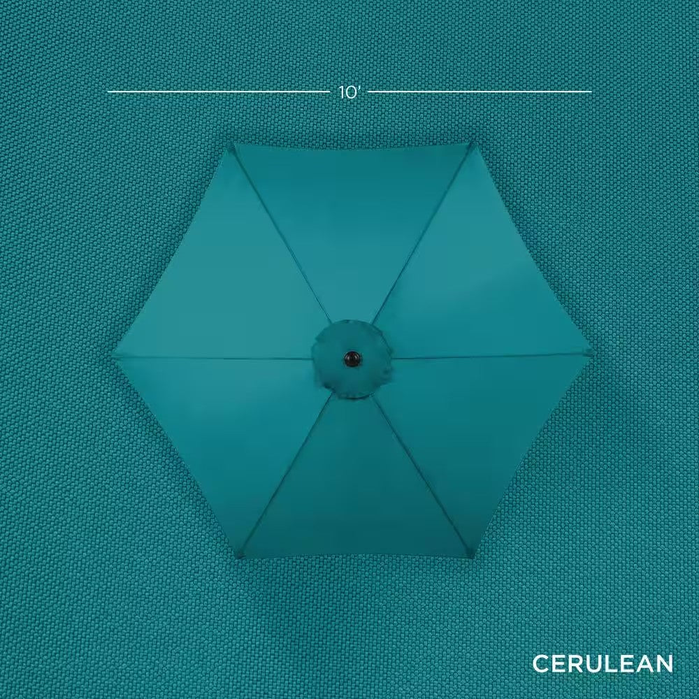 Cerulean 10 ft. Steel Market Patio Umbrella with Crank and Tilt - B5 - 505