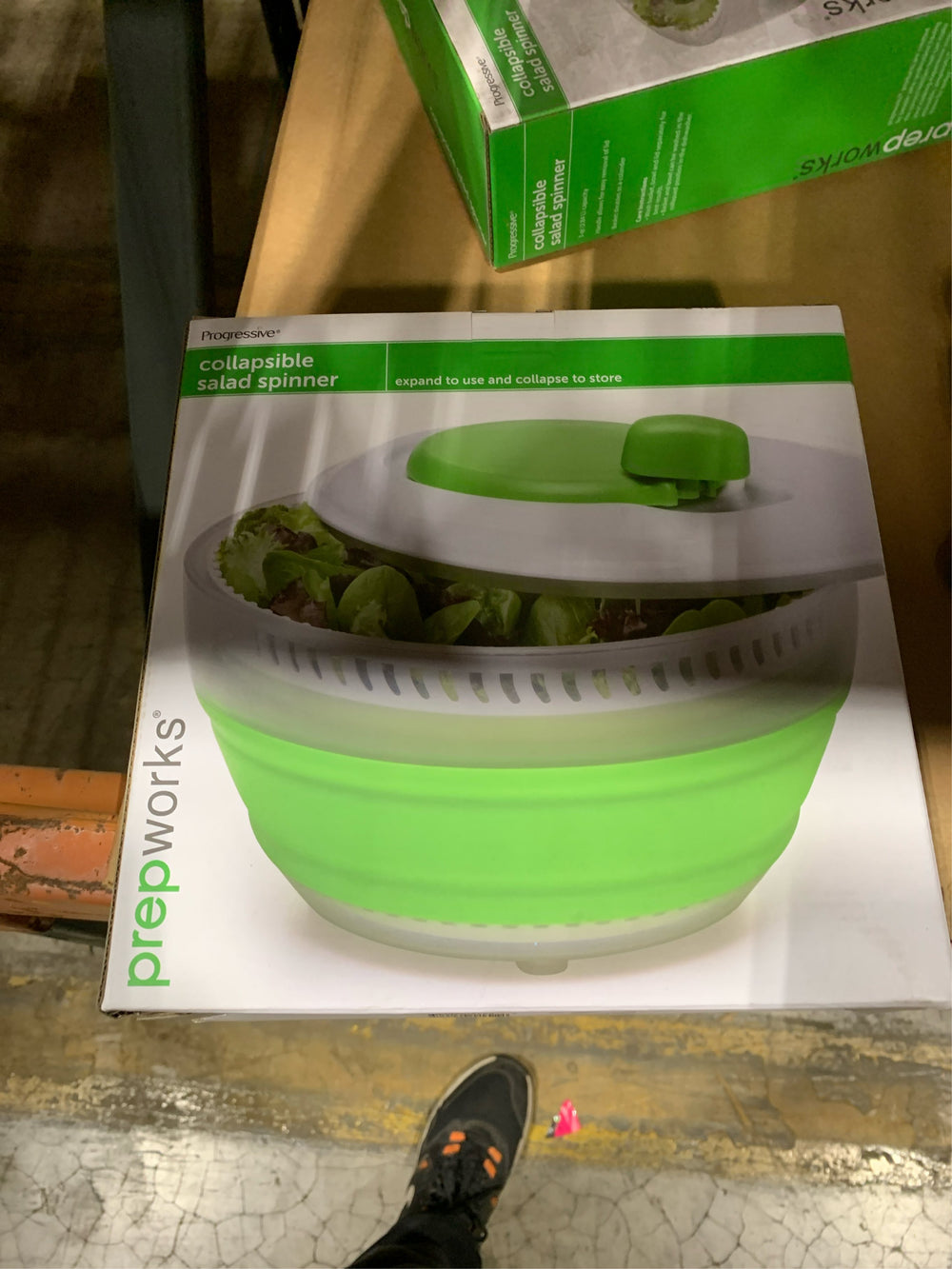 Progressive Prepworks Green/White Plastic Collapsible Salid Spinner 3 quite -B4-1081 -B4-1082 -L2-1414