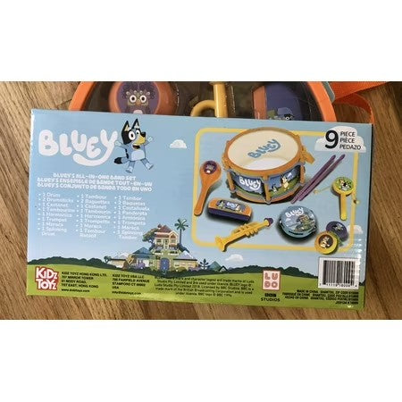 Kidz Toyz Bluey's Boy's & Girl's all in one Band Set, Blue, 9" -E7-0080
