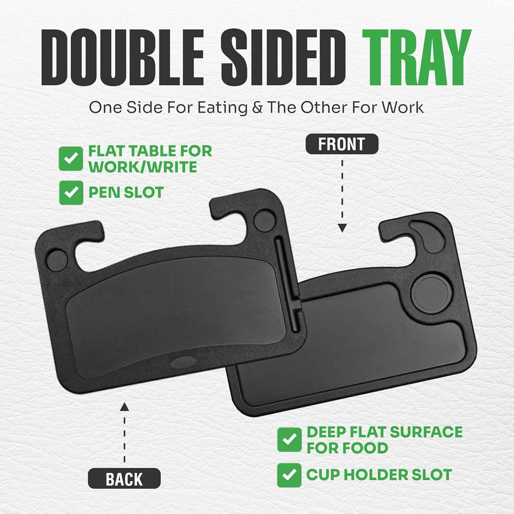 Steering Wheel Desk Tray for Eating, Laptops - Hooks Onto Most Vehicle Steering Wheels, Road Trip Accessory, Car Table -F5-1712